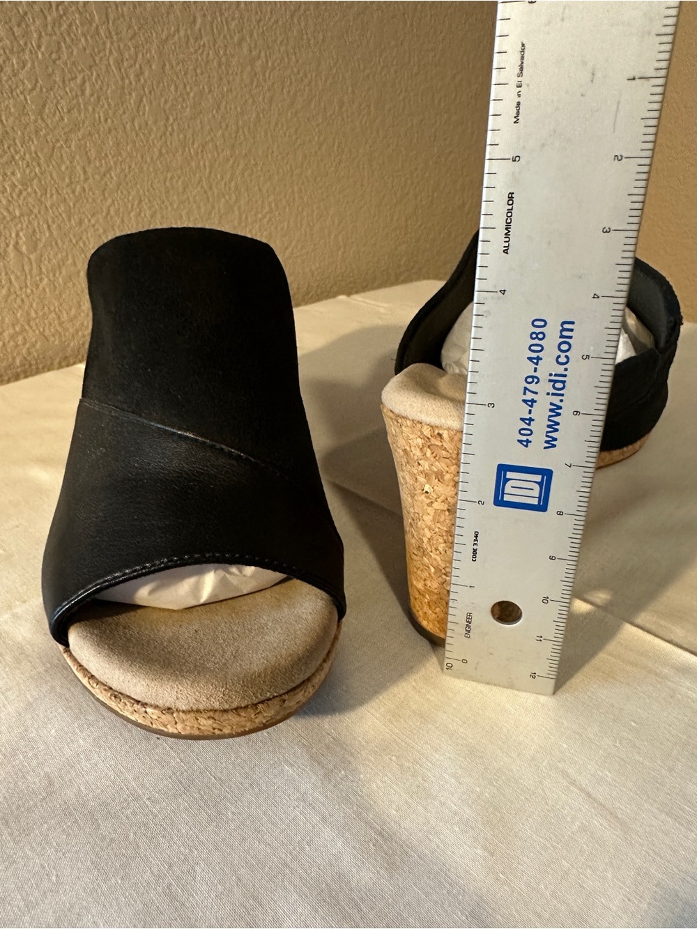 Clarks Lafley Wave Black Cork Wedge Slide Sandals — Women’s Size 9.5 Medium - Picture 8 of 10